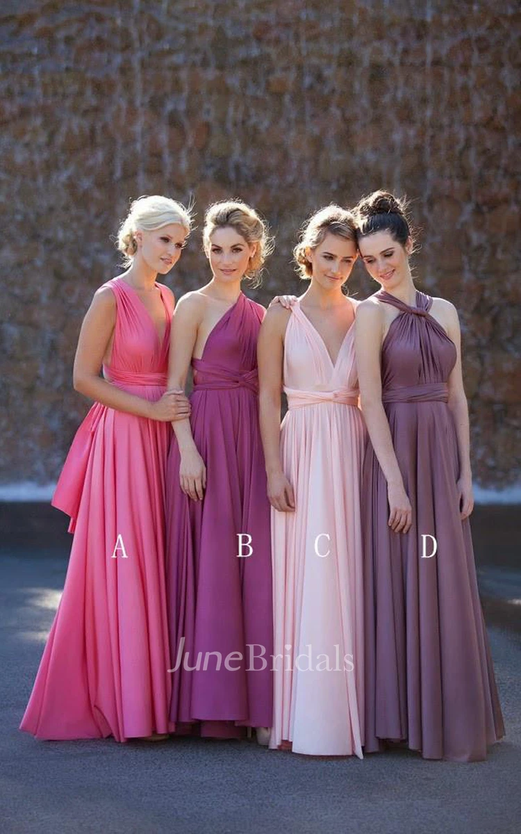 Newest A-line Sleeveless Bridesmaid Dress Floor-length High Quality