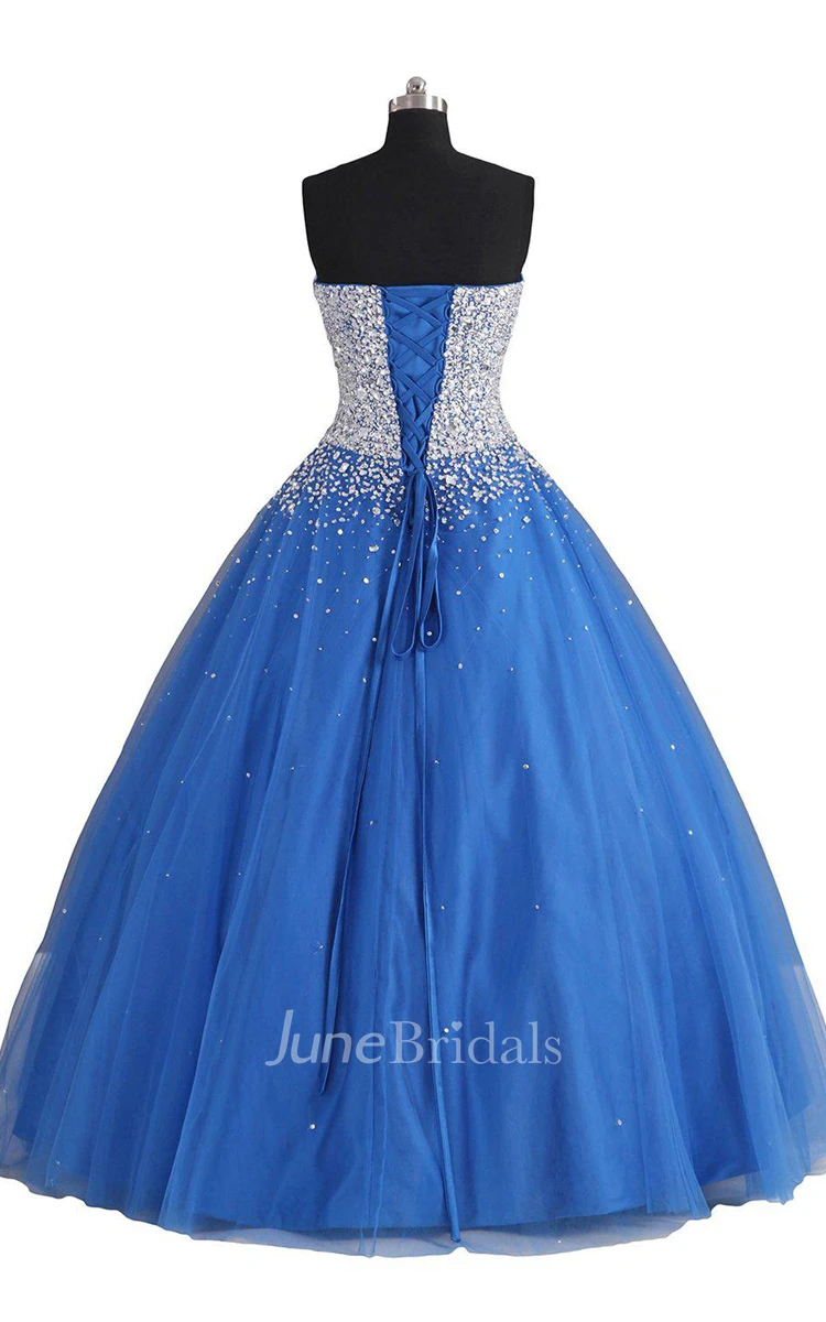 Sweetheart A-line Ball Gown With Beaded Bodice