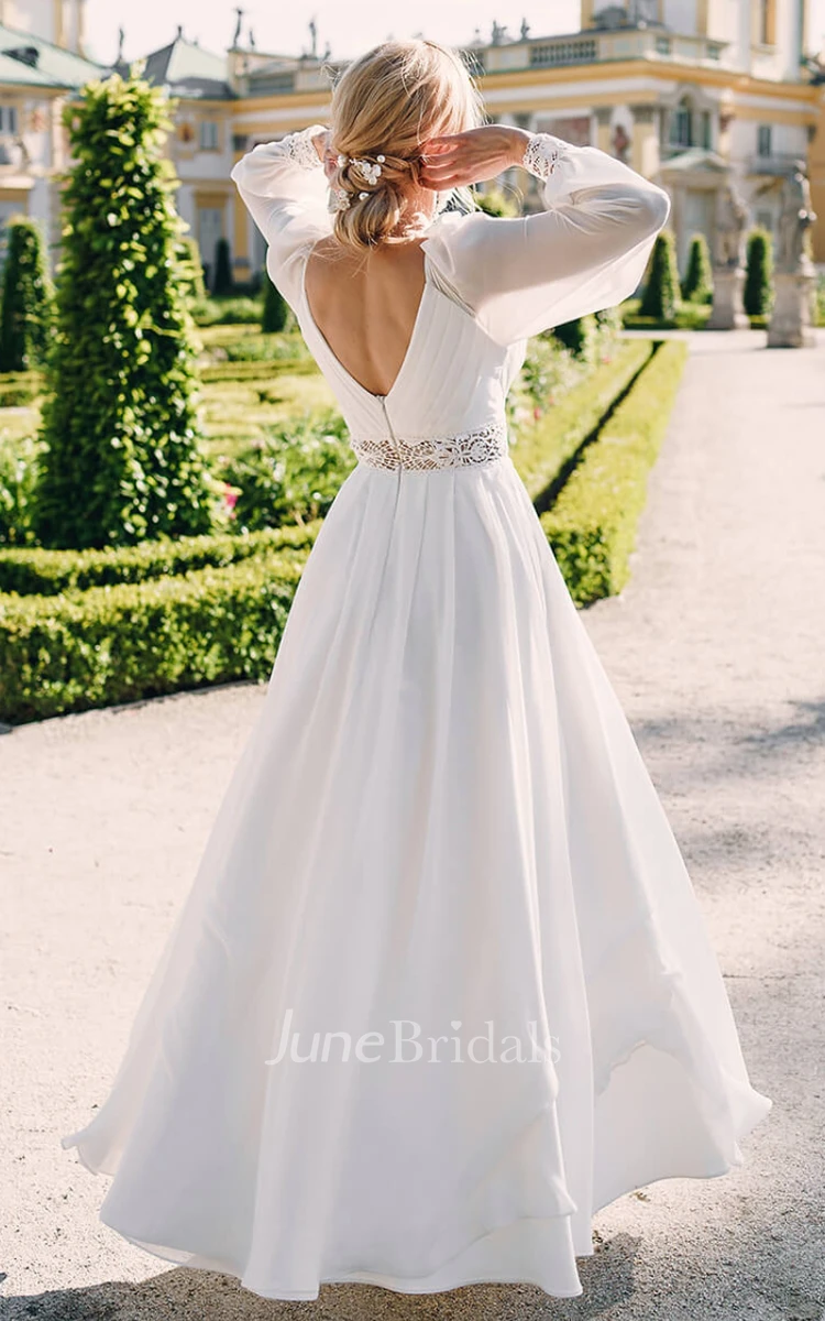 A line store chiffon wedding dress