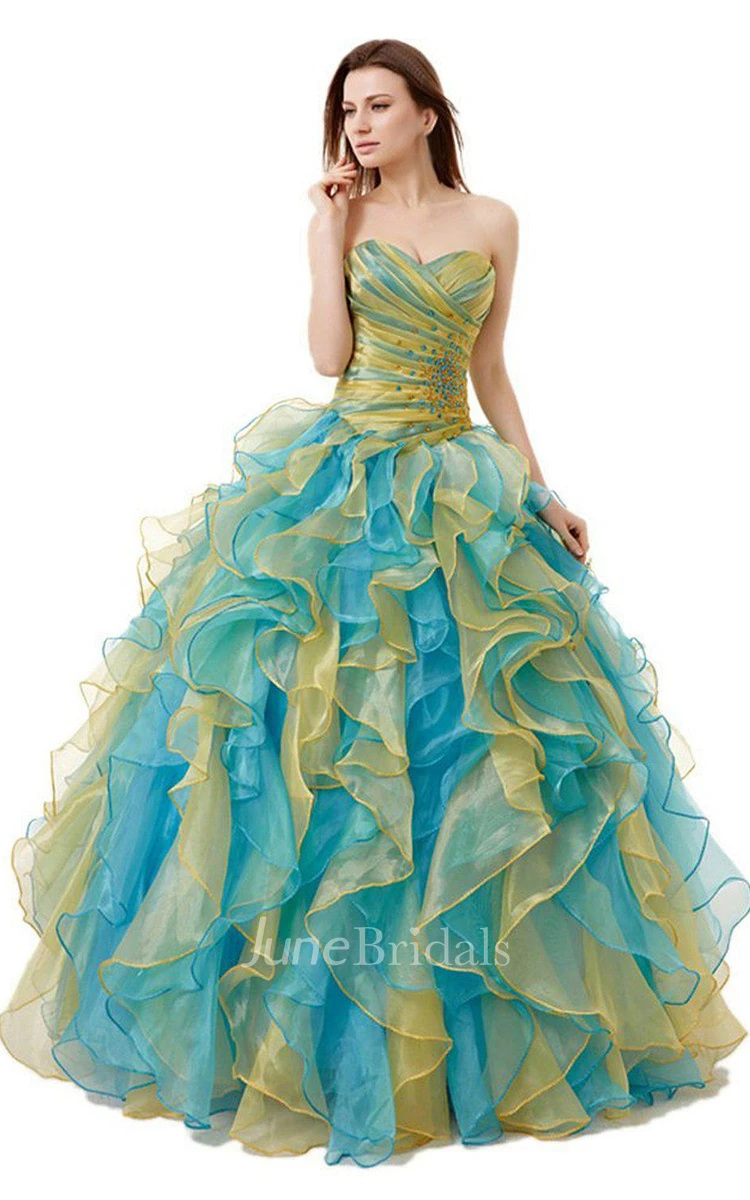 Sweetheart Ballgown With Ruffles and Beadings