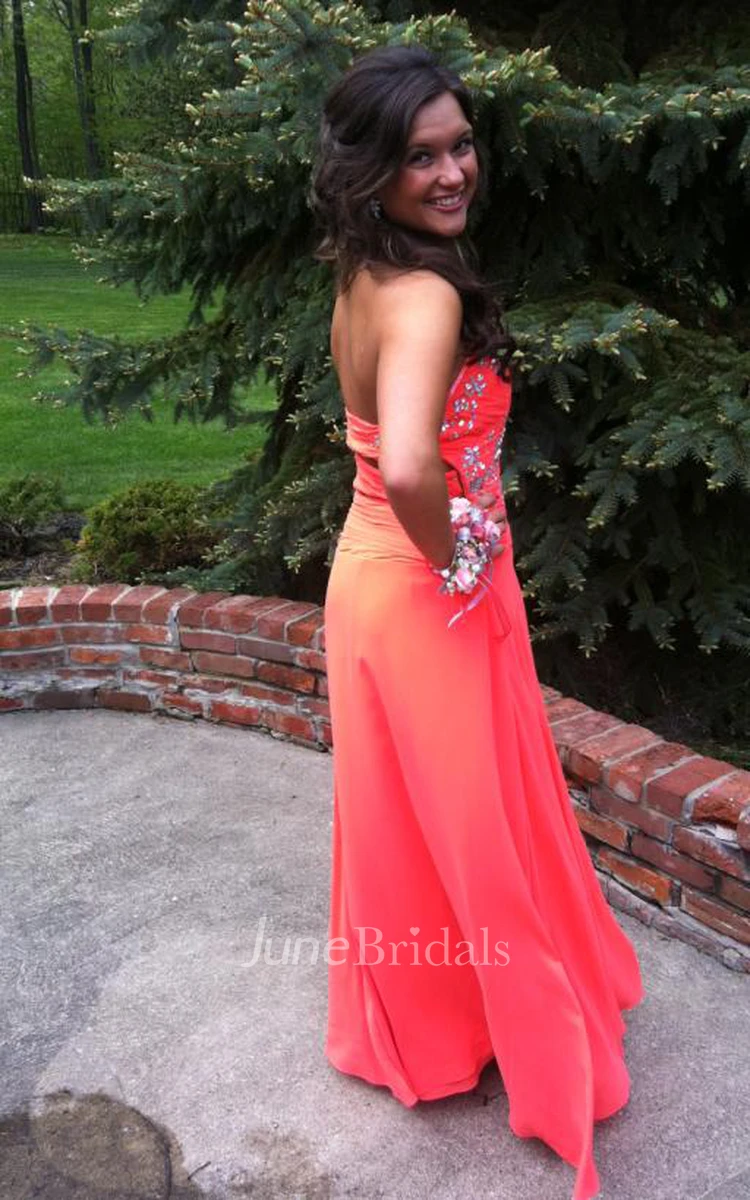 Halter Front Long Prom Dresses With Slit New Arrival Evening Crystal Beaded Watermelon Party Dresses