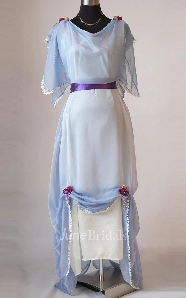 Edwardian Light Blue Evening Plus Size Made In England Downton Abbey Inspired Titanic Styled Dress