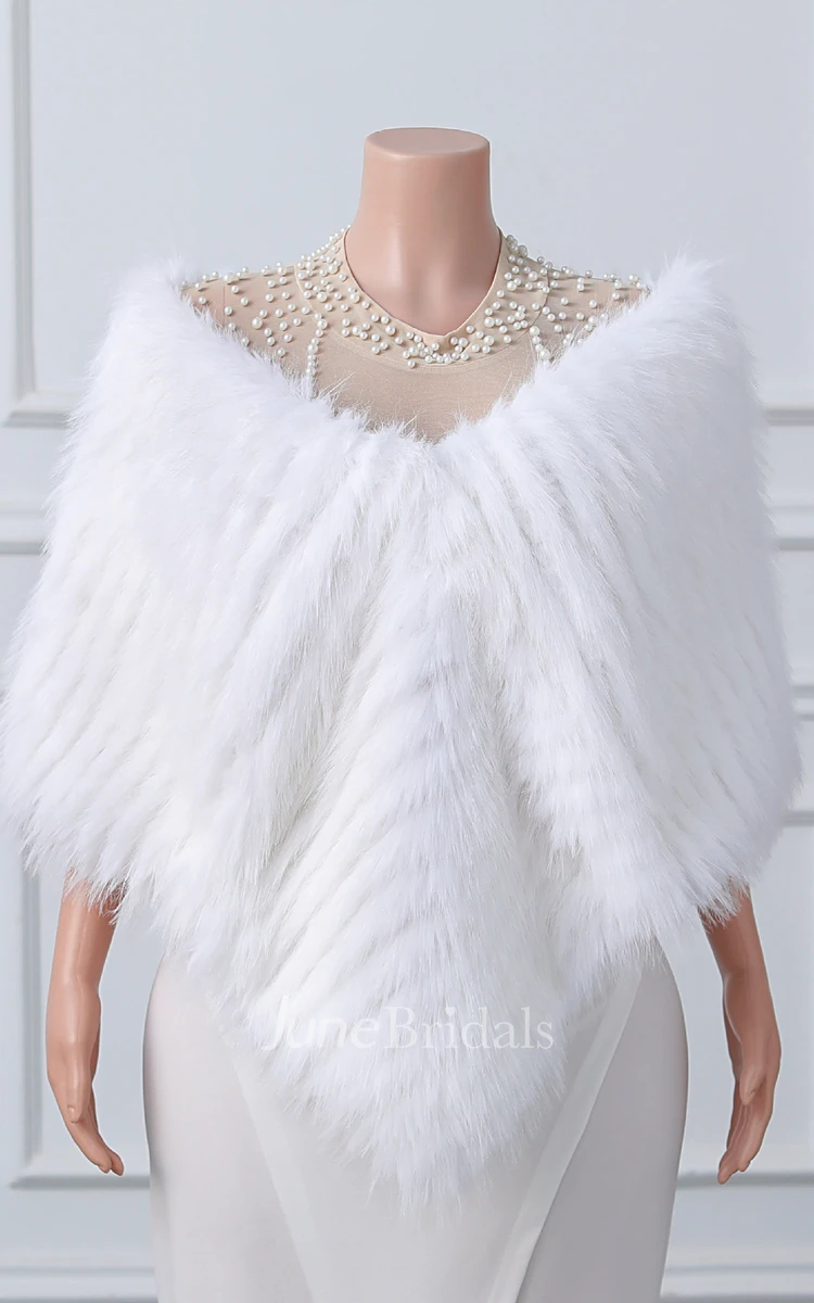 Dreamy Winter Bridal Faux Fur Short Shawl