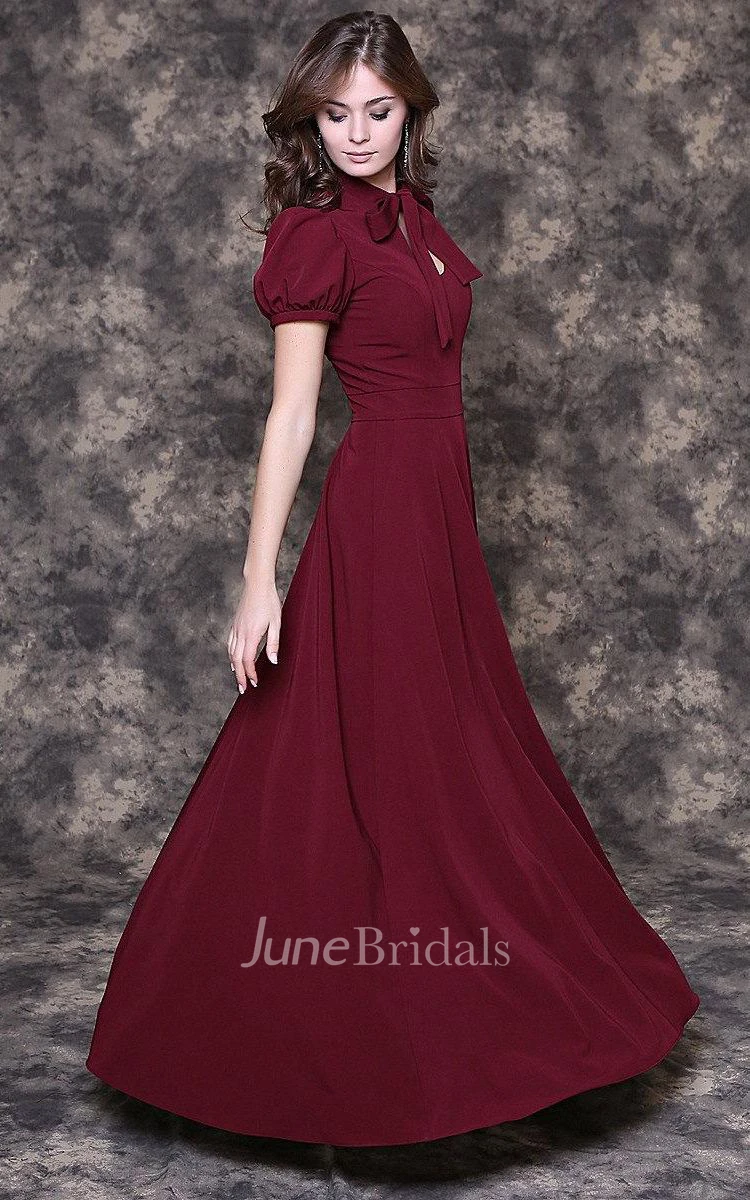 Elegant Burgundy Floor-length Dress