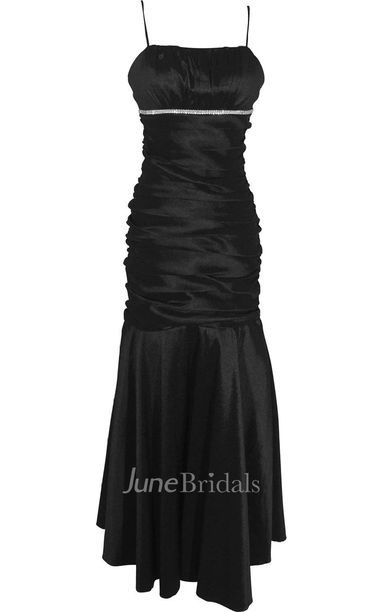 Sleeveless Trumpet Gown With Beadings and Pleats