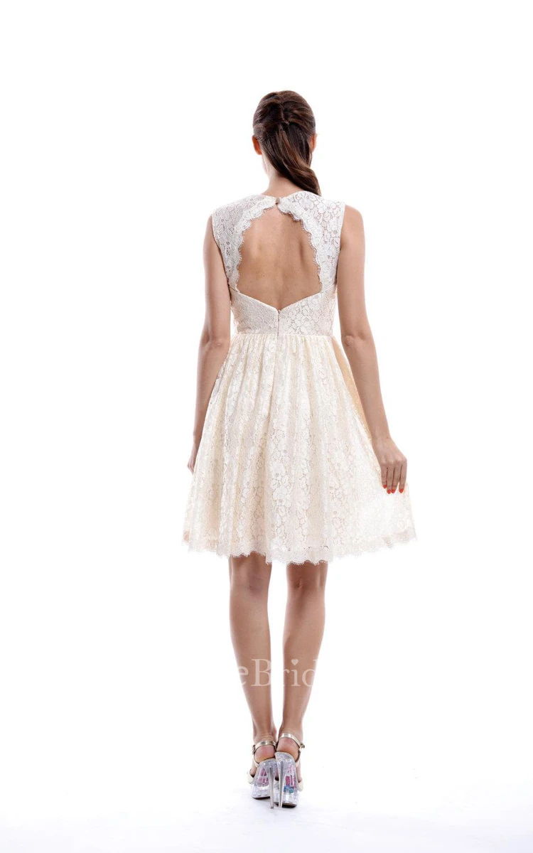 Mini Strapped Lace White Dress