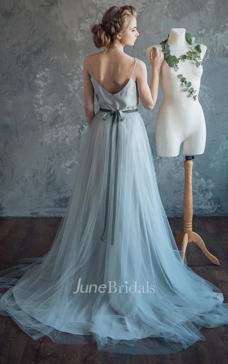 Bluish Gray Wedding Borgia Dress