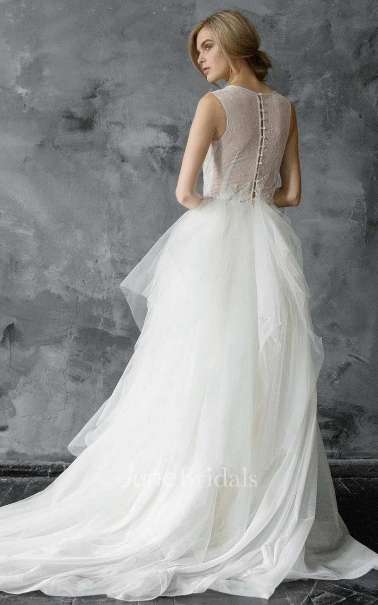 Tulle Beaded Embroidered Wedding Dress