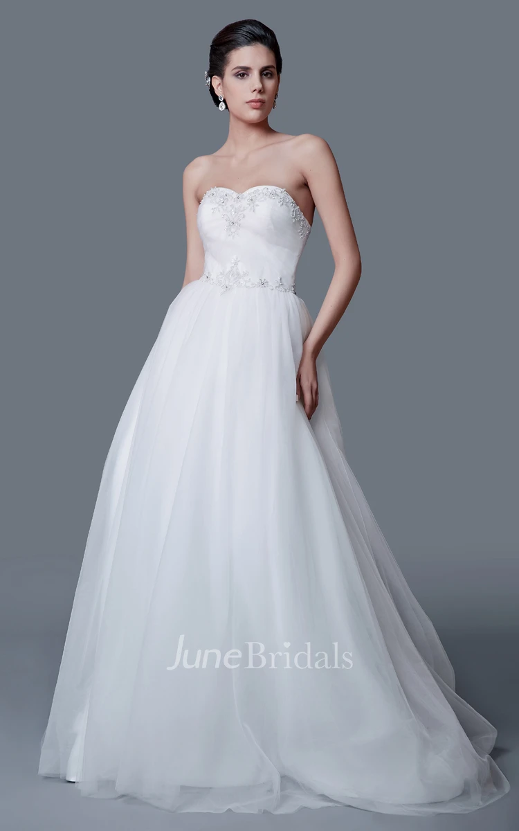 Vibrant Sweetheart Beaded Top Ball Gown