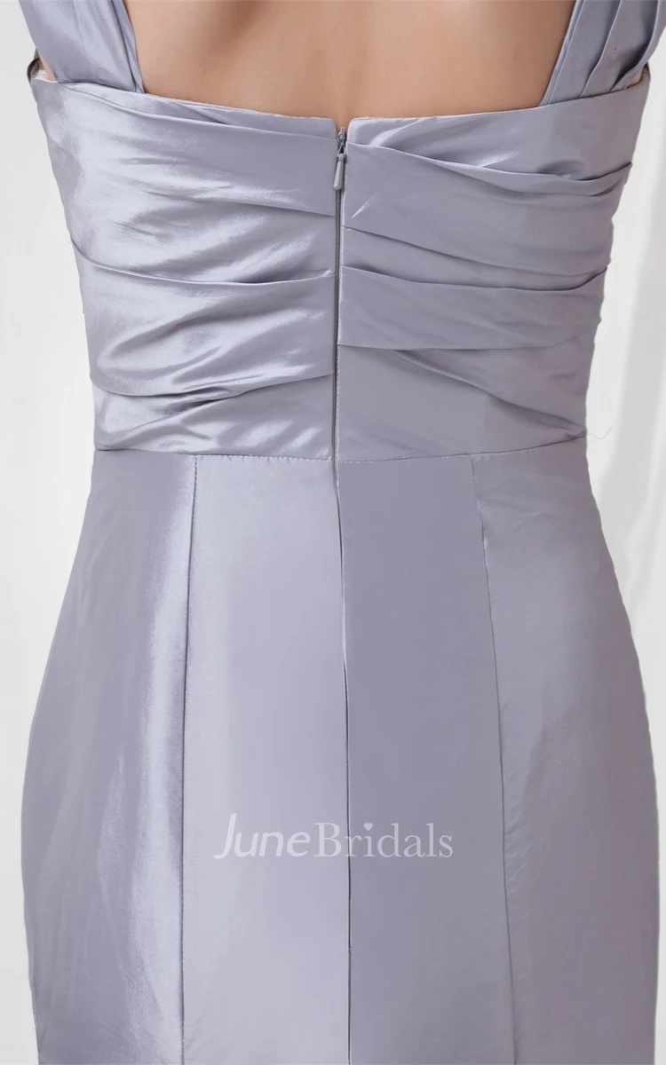 Refined Ruched Trumpet Gown with Stress and Bolero