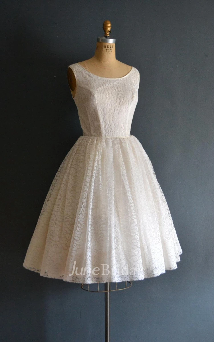 Aimee 50S Lace Short Wedding Weddig Dress