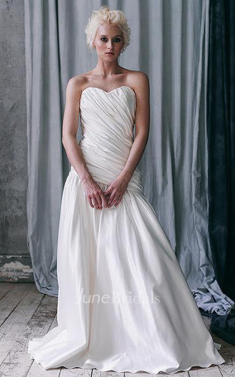 Ruched Dropped Waist Wedding Dress