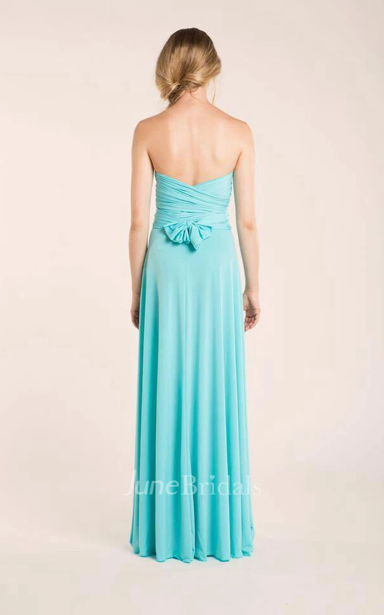 Aquamarine Floor Length Infinity Light Blue Long Party Long Versatile Blue Malibu Prom Bridesmaid Dress