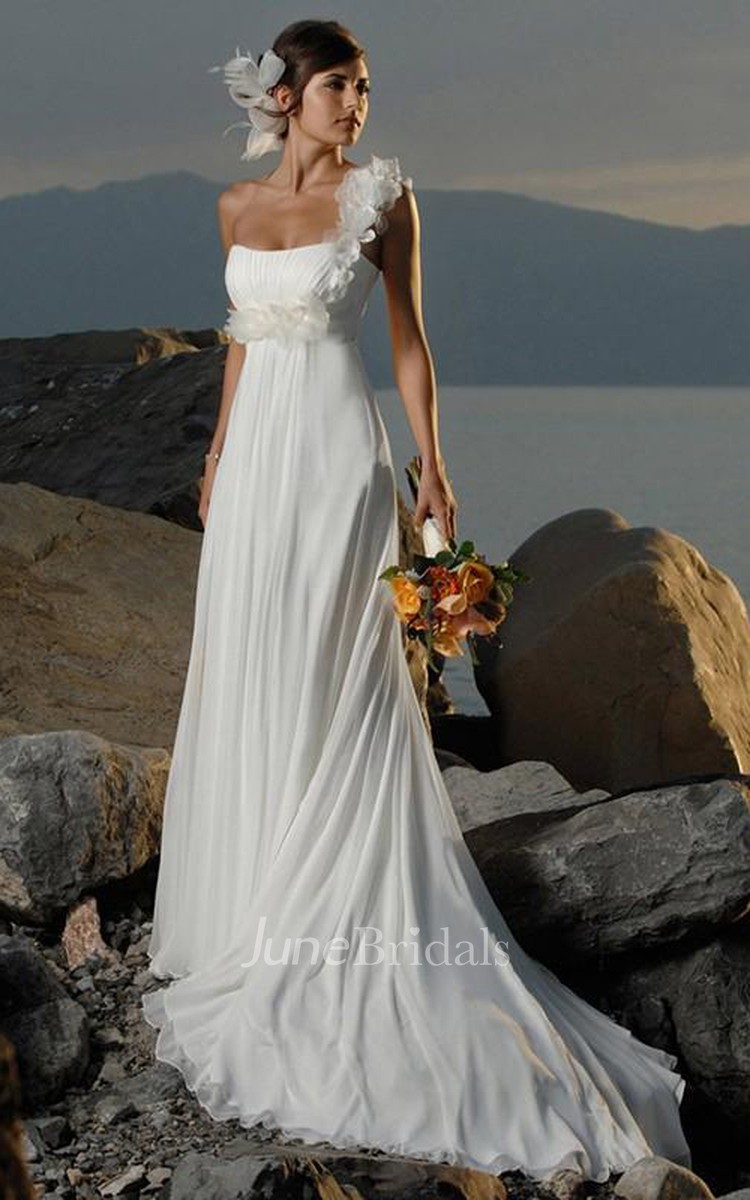 Crinkle Chiffon Empire Wedding Dress