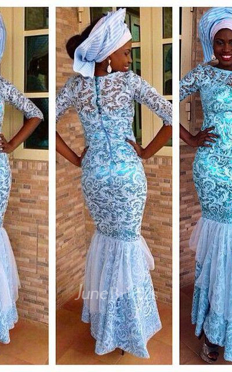 Arabian Style Half Sleeve Evening Dress Mermaid