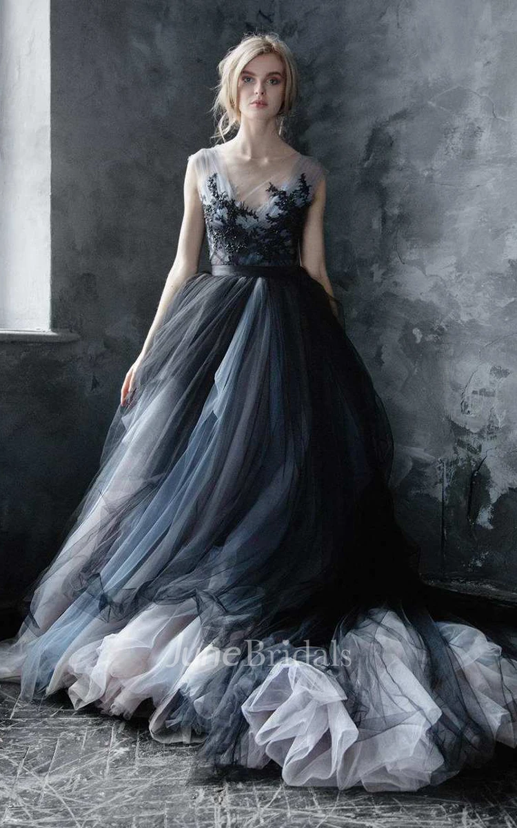 Black grey sale wedding dress