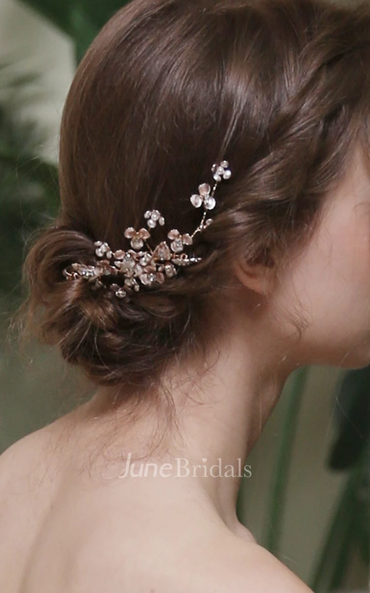 Handmade Elegant Floral Pearl Head Combs 