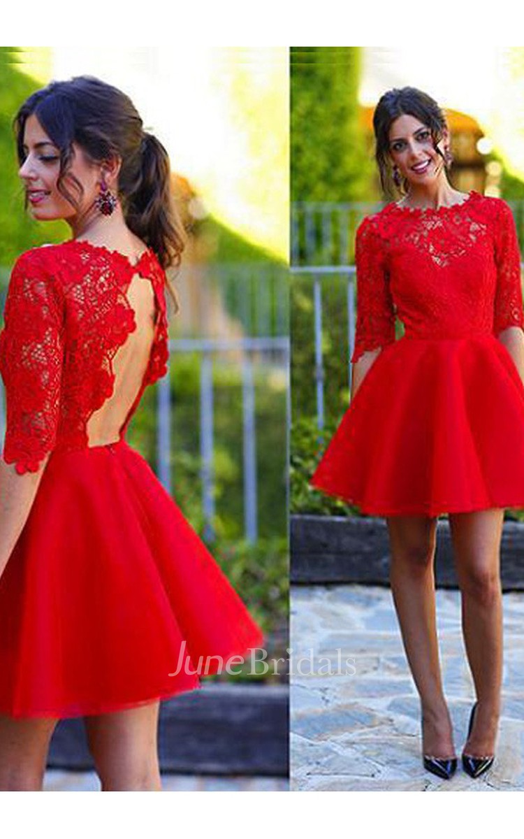 Scalloped homecoming outlet dress