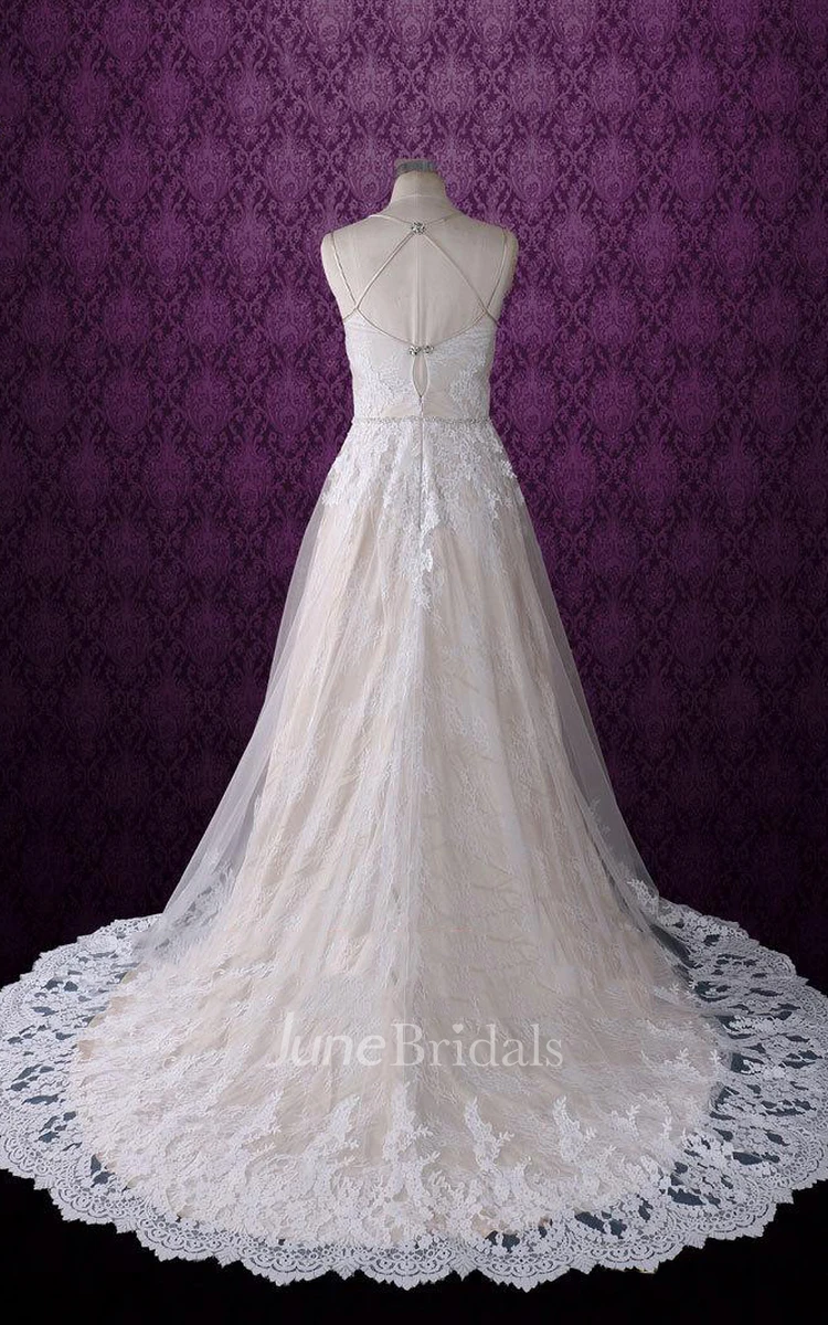 Spaghetti Straps Sweetheart Dress With Beading Sash And Aplliques