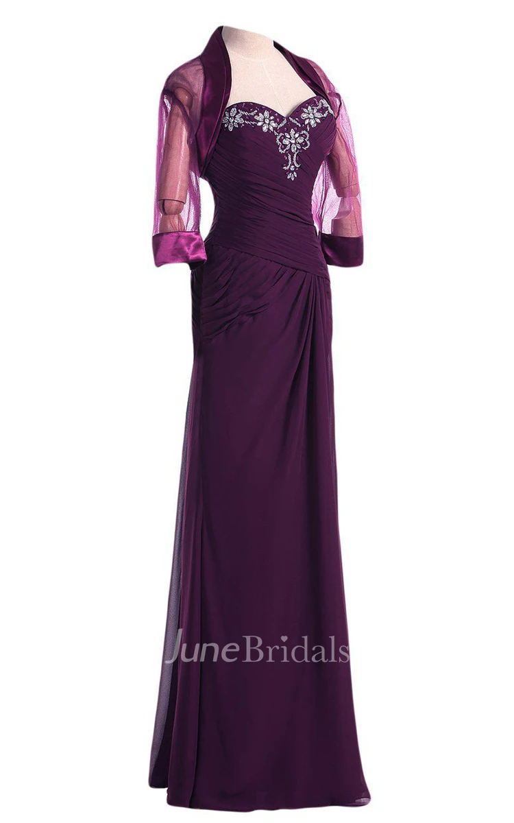 Sweetheart Chiffon Gown With Matching Jacket