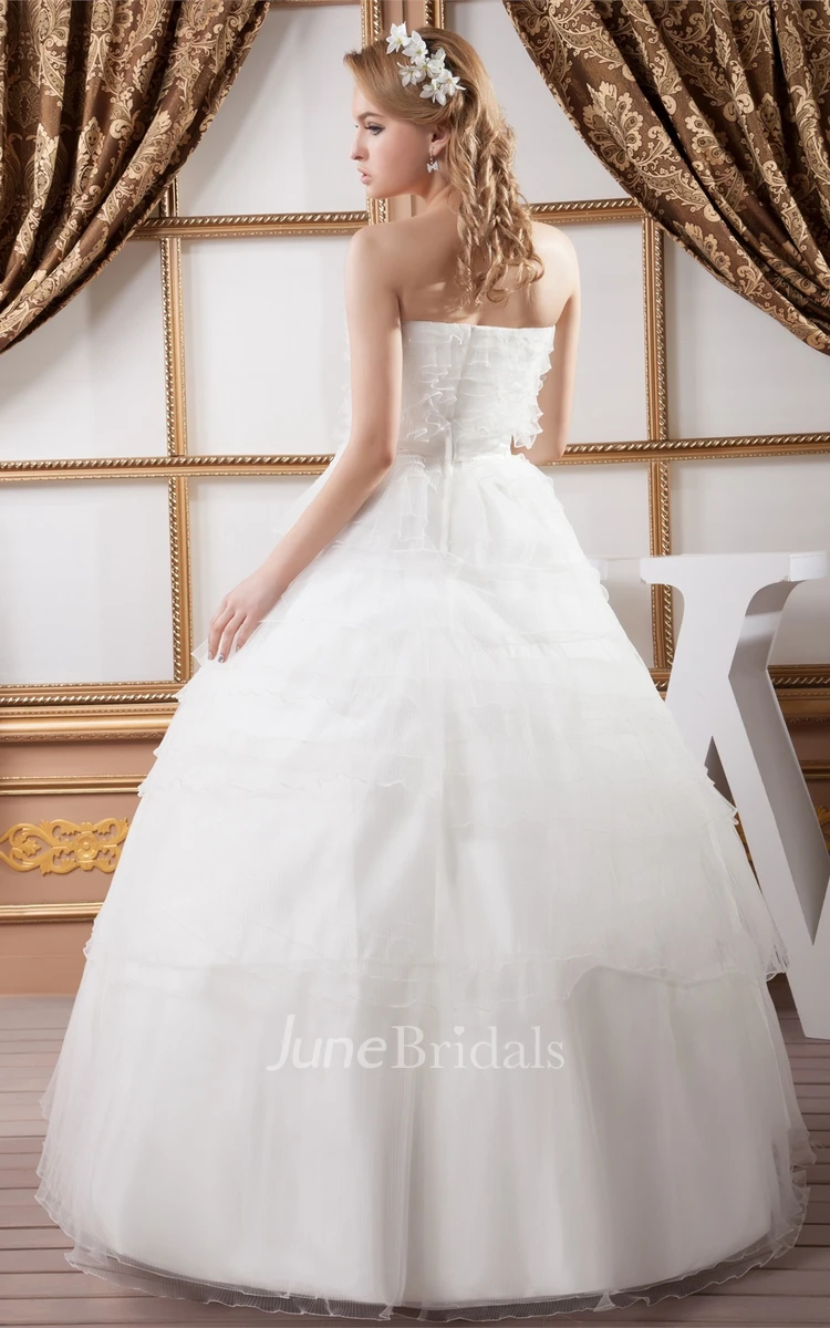 A-Line Tulle Strapless Ball Gown with Bow