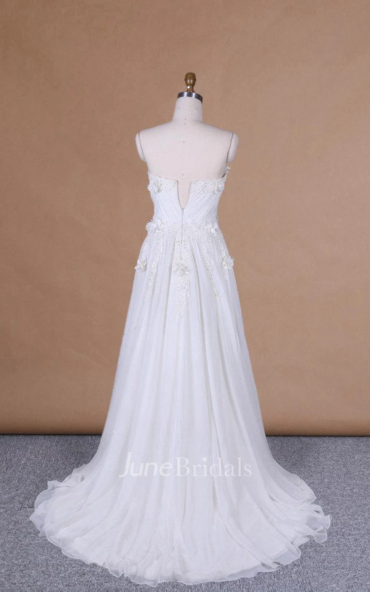 Sleeveless Sleeve Chiffon Lace Satin Dress With Appliques Flower
