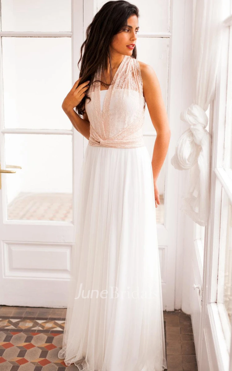 Tulle Lace Jersey Satin Weddig Dress