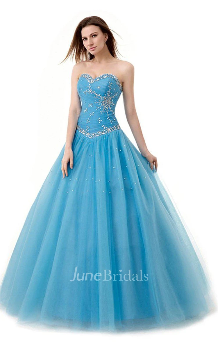 Sweetheart A-line Ballgown With Sequined Waistline