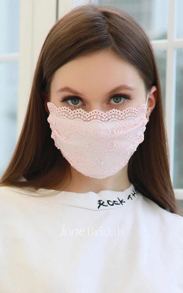 Non-Medical Pearl Lace Bridal Face Masks