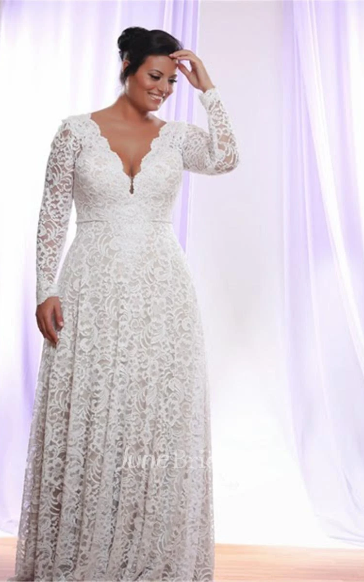 Plus size long sleeve lace outlet dress