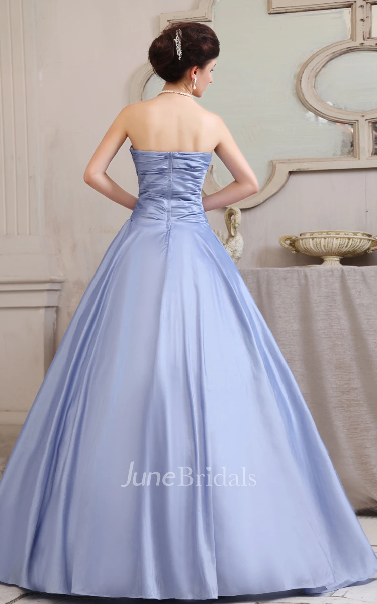 Fabulous A-Line Strapless Romantic Ball Gown With Crystal Detailing