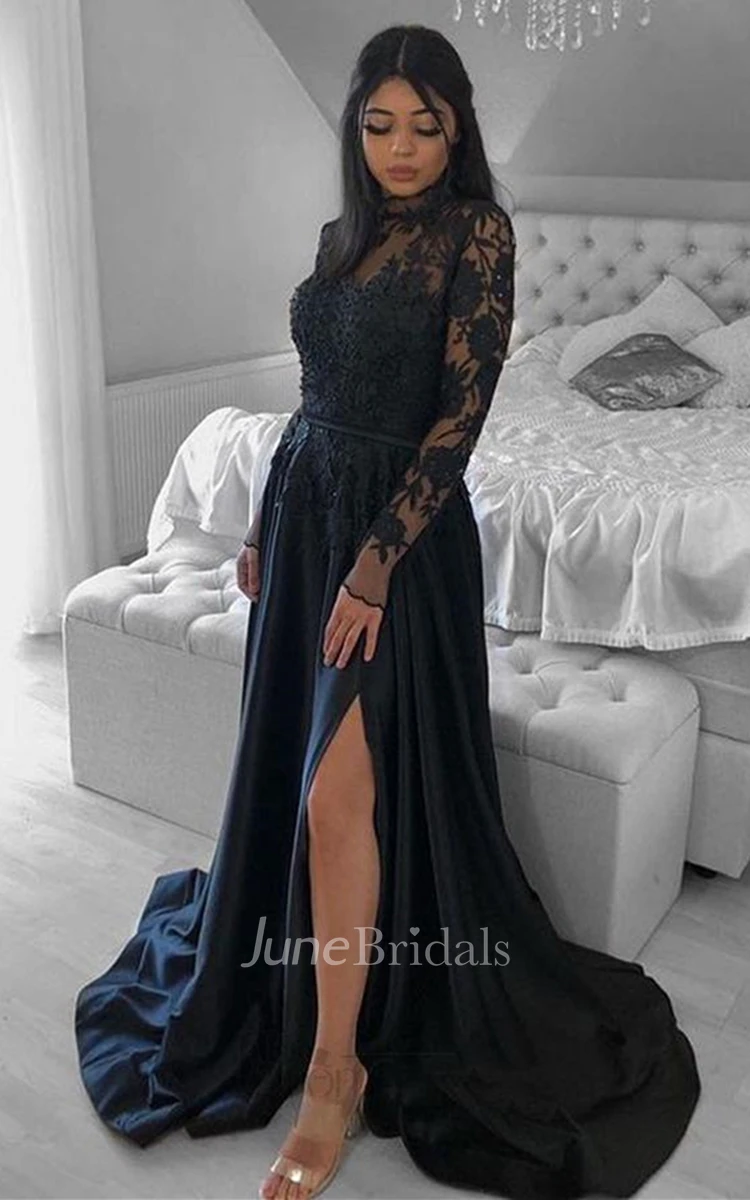 A orders line satin prom dress