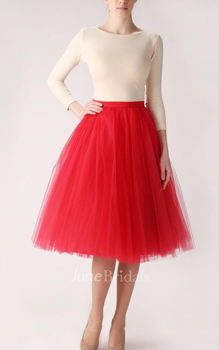 Red Knee Length Petticoat