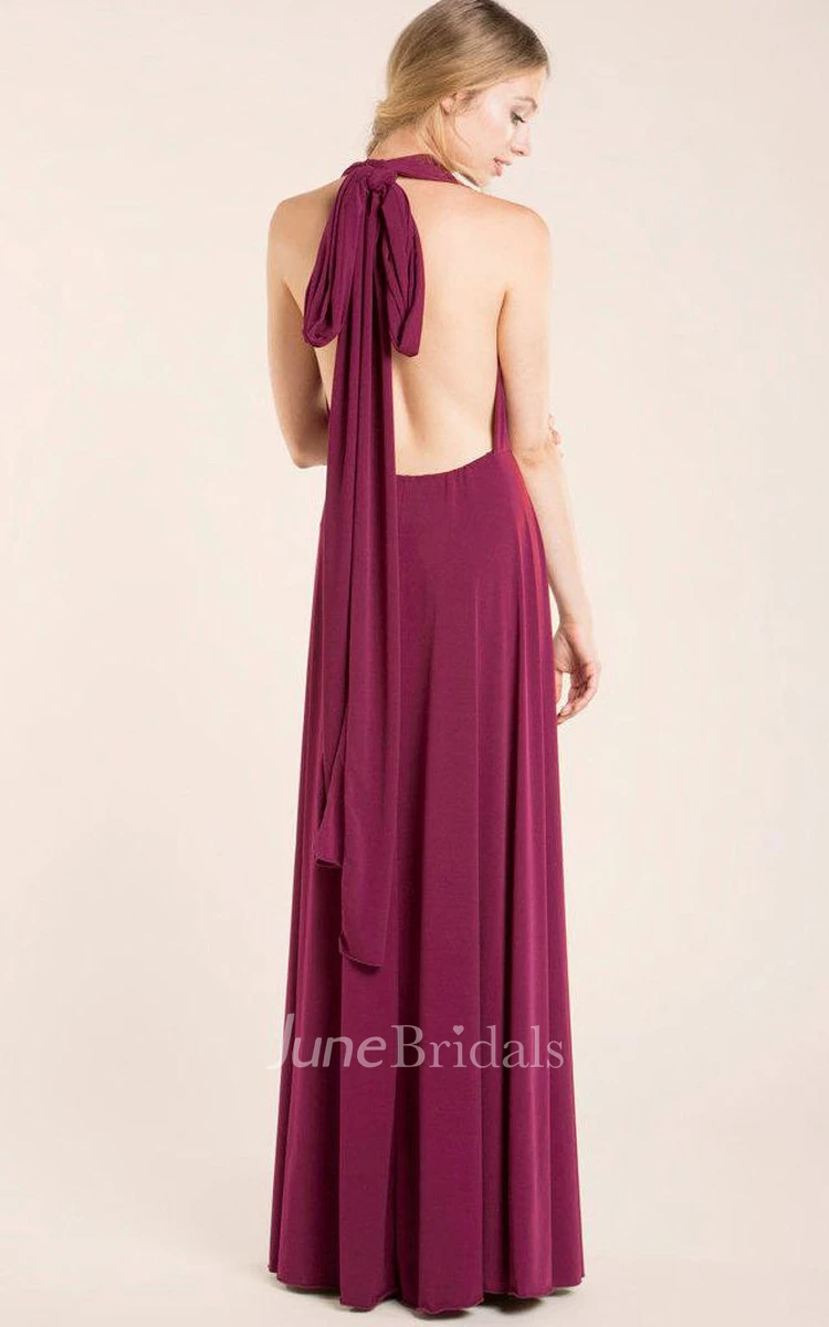 Burgundy Floor Length Infininty Versatile Dress