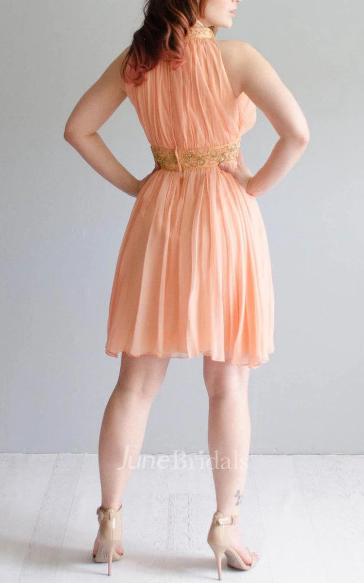 Vintage 1960S Chiffon Peach Dress