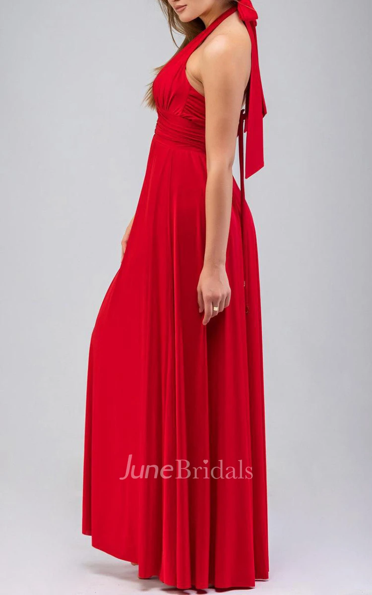 Red Evening Long Sexy Open Back Party Floor Length Dress