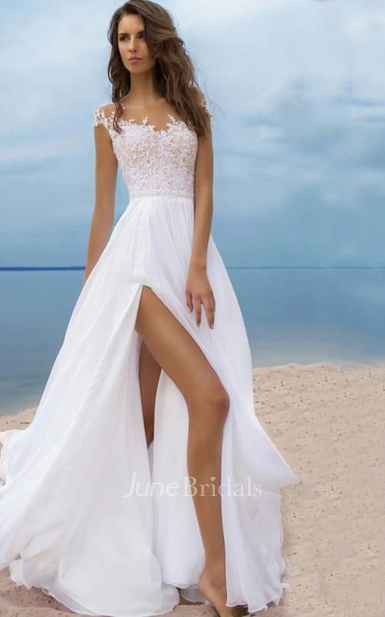 Sexy Deep V Lace Appliques Wedding Dresses Hot Slit Tulle Bridal Gown –  TANYA BRIDAL