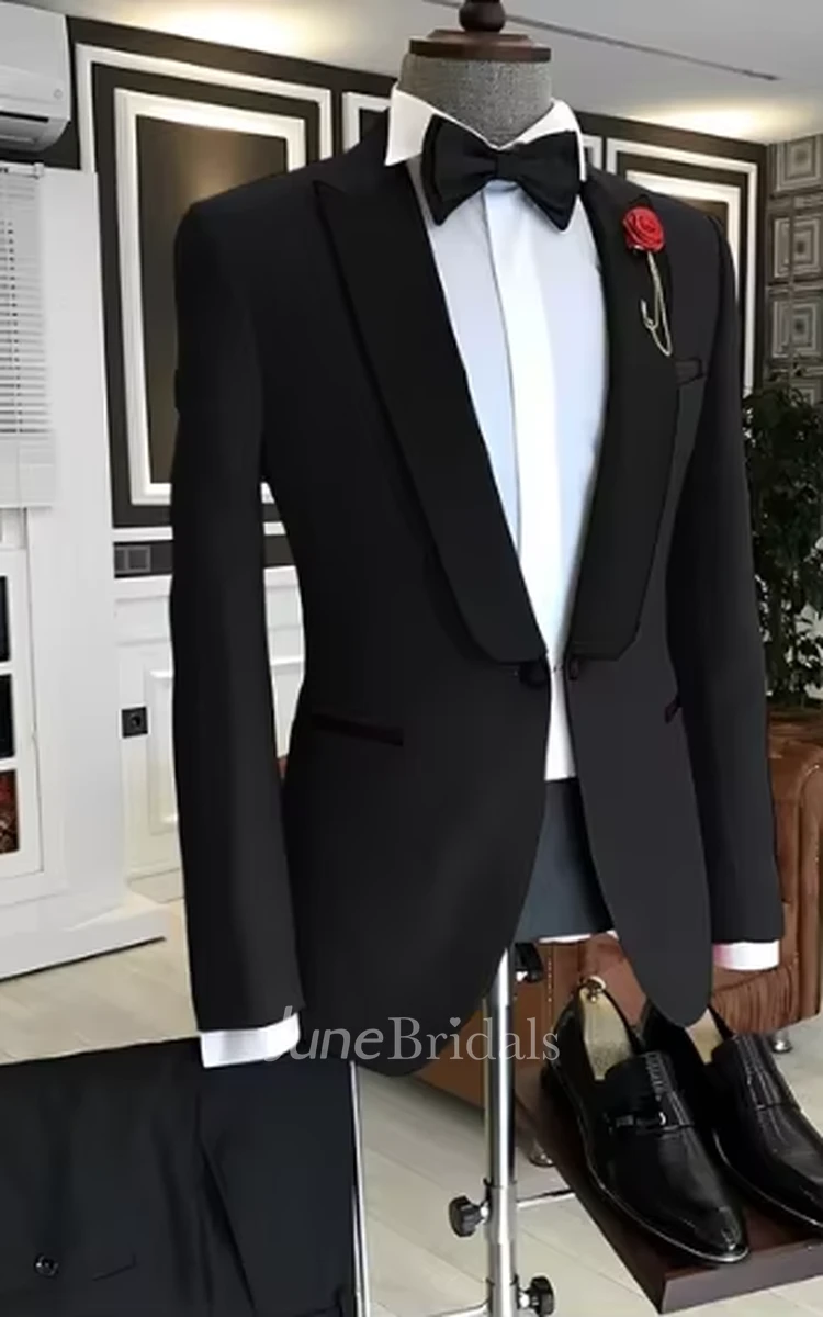 Formal Modern 2 Piece Men's Wedding Suits Classic Single Button Prom Party Men Suits