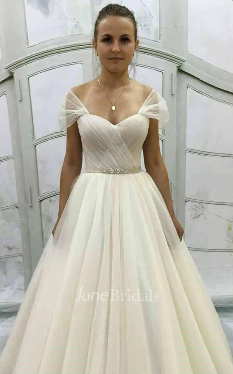 A-Line Short Mini V-Neck Tulle Draping Lace Embroidered Corset Back Wedding Dress