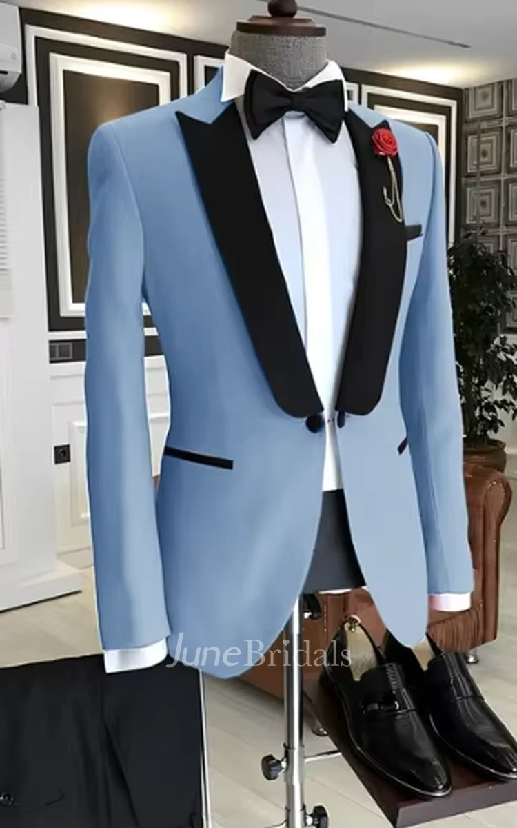 Formal Modern 2 Piece Men's Wedding Suits Classic Single Button Prom Party Men Suits