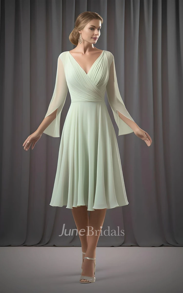 Tea length chiffon mother of the bride sale