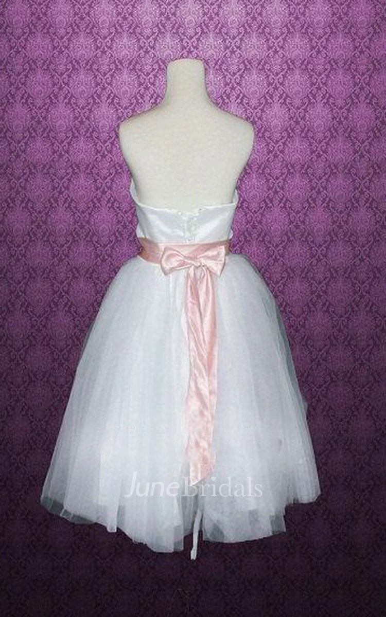 Sweetheart Empire Tulle Wedding Dress With Sash And Backless
