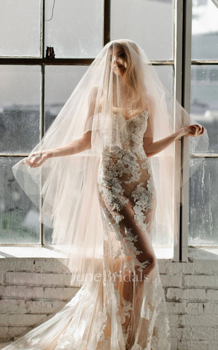 Champagne Ethereal Puffy Long Wedding Veil