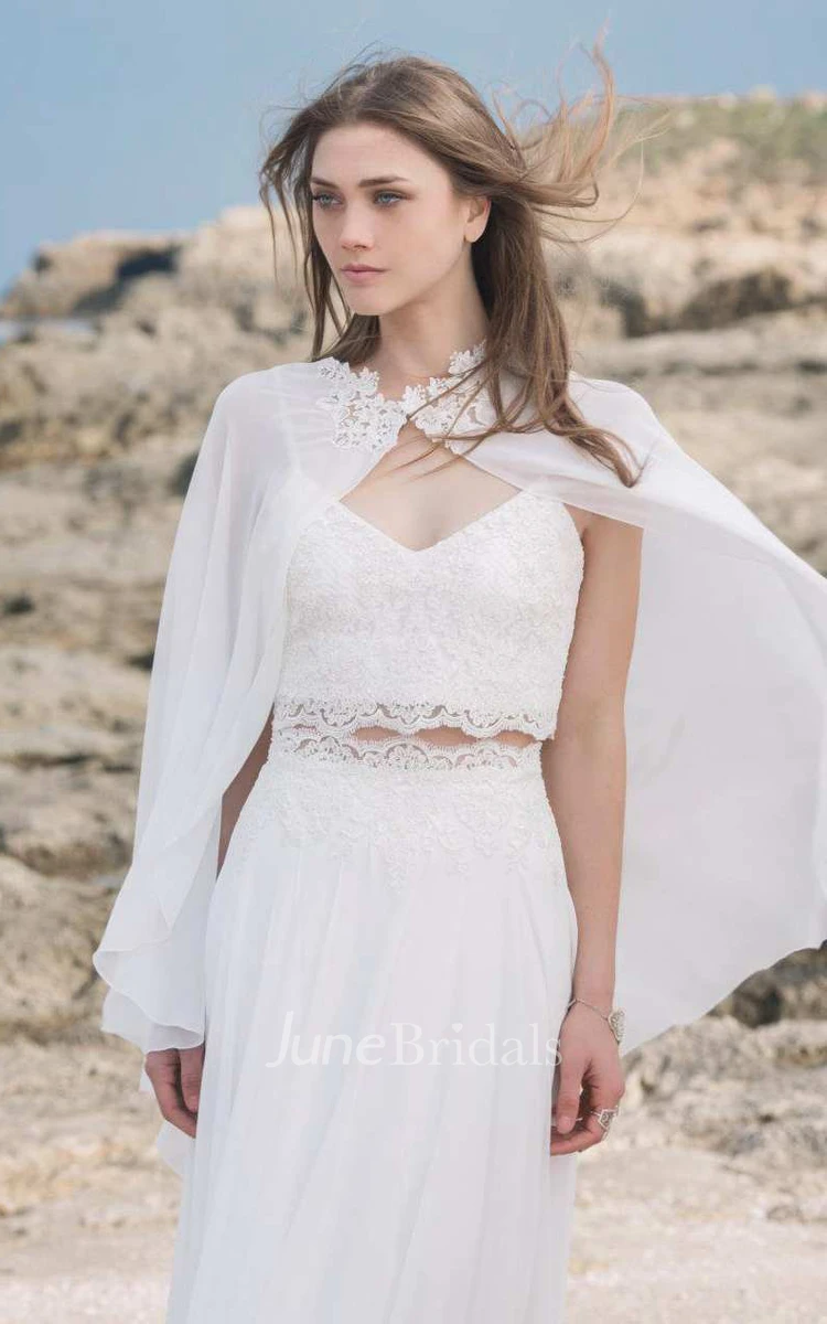 Chiffon Tulle Sequins Lace Wedding Dress