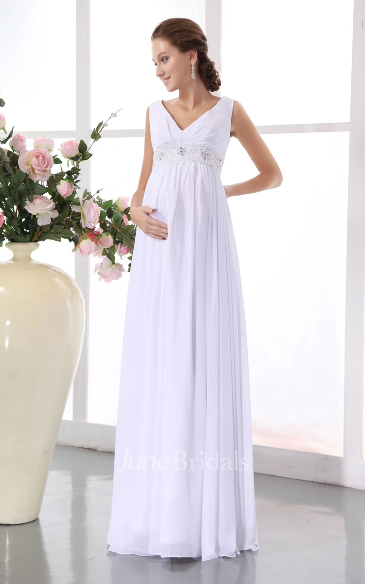 Maternity Chiffon Gown Withwaistbanded Waistband And Draping