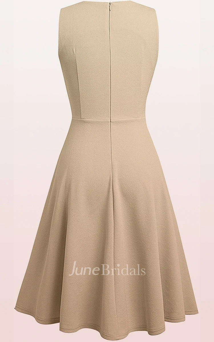 Modest Elegant A Line Bateau Sleeveless Prom Cocktail Dress with Appliques and Sash