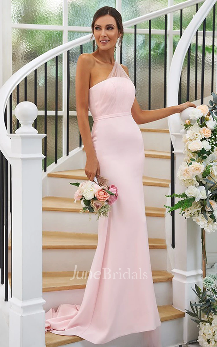 One Shoulder Pink White Occassion Dress buy