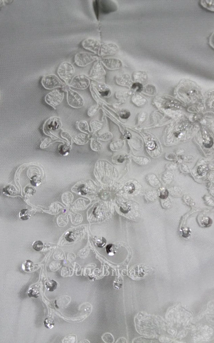 Jewel Neck Tulle Long Sleeve Lace Wedding Dress Jewel Neck Tulle Long Sleeve Lace Wedding Dress
