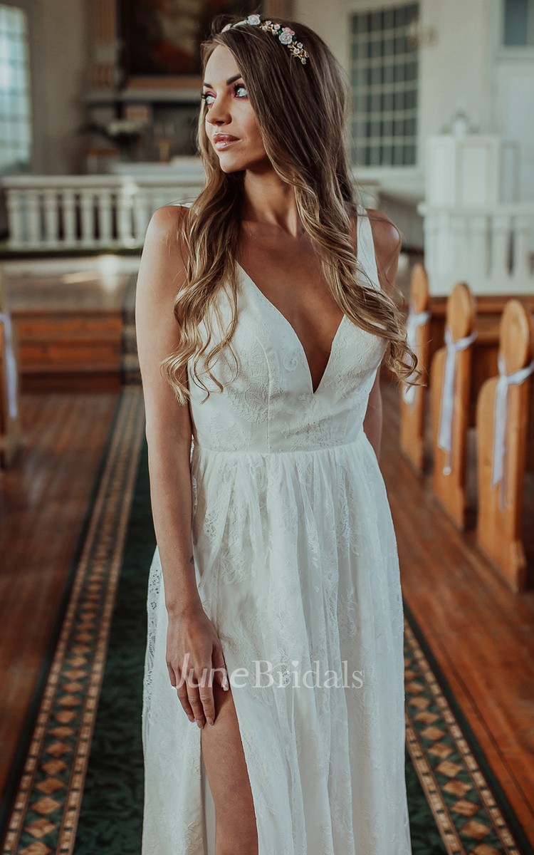 Wedding dresses shop low cut front