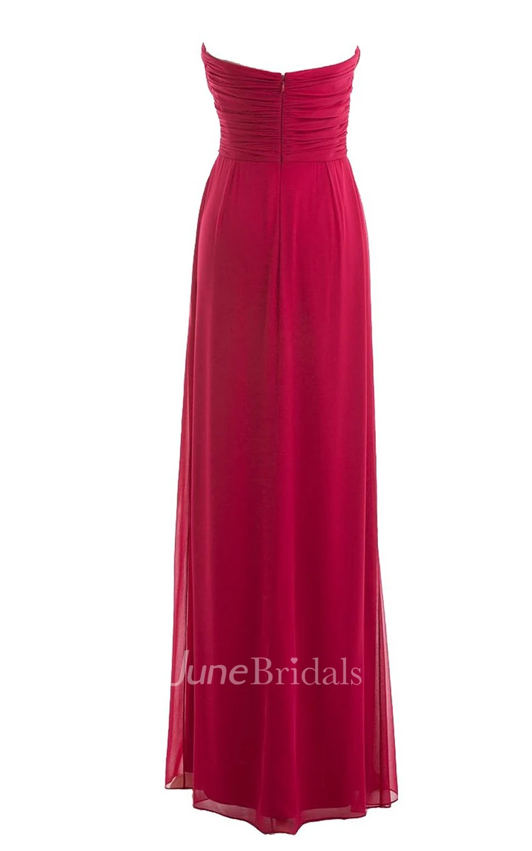 Sweetheart Ruched Chiffon Sheath Gown With Drapping